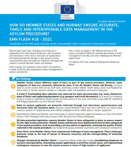 Accurate, timely, interoperable? Data management in the asylum procedure (flash)