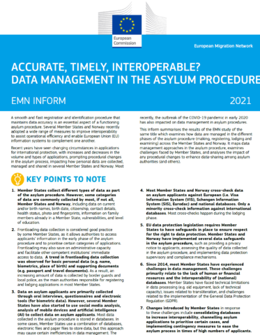 Accurate, timely, interoperable? Data management in the asylum procedure (inform)